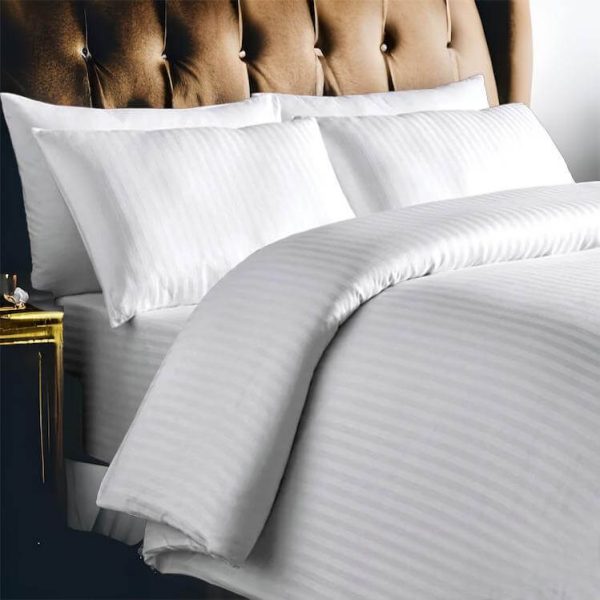 Lenjerie Bumbac Damasc Alb - 1 Persoana