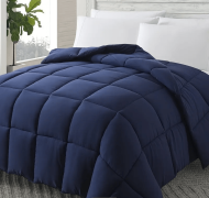 Pilota Puf și Pene de Rată 200x200 cm Albastru