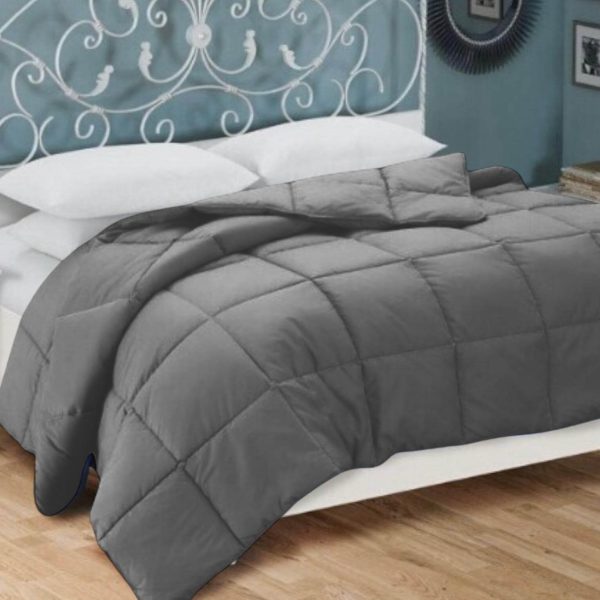 Pilota Puf și Pene de Rată 200x200 cm Gri