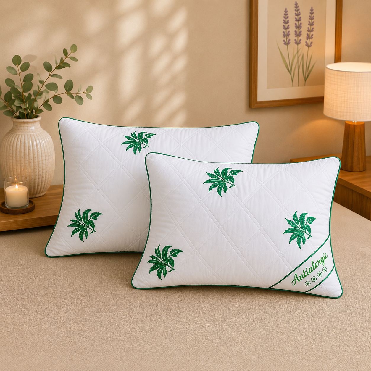 SET 2 PERNE ALOEVERA1 Set 2 Perne Matlasate Aloe vera 50/70 cm - imagine 1