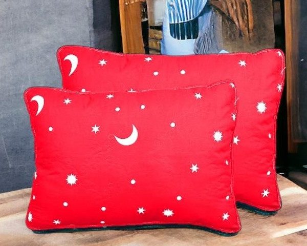 Set 2 Perne Matlasate Rosu 50/70 cm