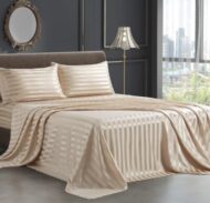 Lenjerie Damasc Polycotton 2 Persoane Crem