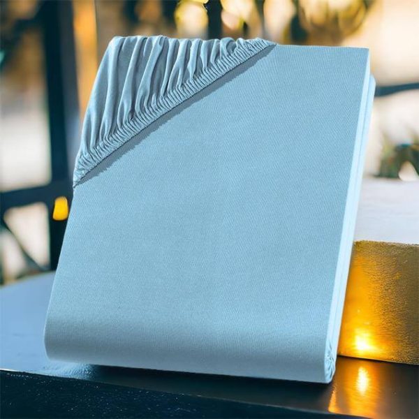 Cearceaf Bumbac cu Elastic Bleu