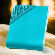 Cearceaf Bumbac cu Elastic Turcuaz