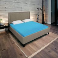 Cearceaf Bumbac cu Elastic Turcuaz - imagine 2