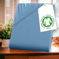 Cearceaf Bumbac Organic Albastru