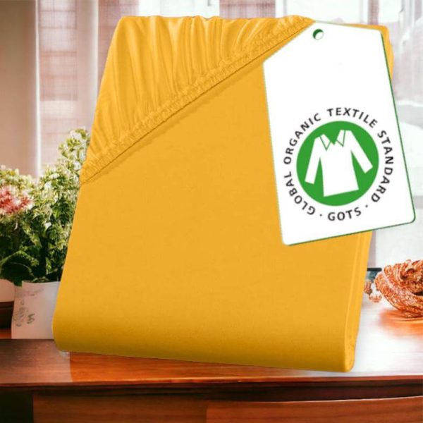 Cearceaf Bumbac Organic Mustar