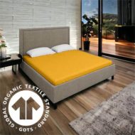 Cearceaf Bumbac Organic Mustar - imagine 2