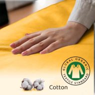 Cearceaf Bumbac Organic Mustar - imagine 4