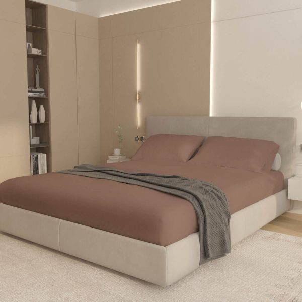 Cearceaf cu Elastic Bumbac Cottone Maro