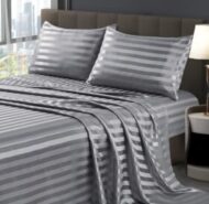 Lenjerie Damasc Polycotton 2 Persoane Gri - imagine 3