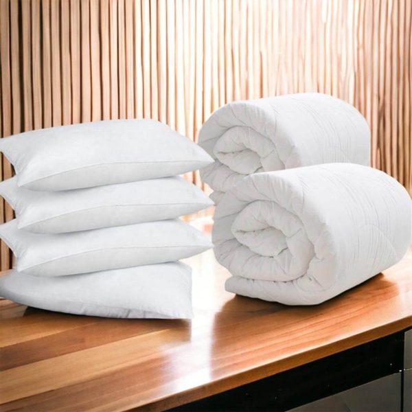 Set 2 Pilote Matlasate 180/210 cm + 4 Perne Albe 50/70 cm