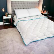 Set Pilota Matlasata Alba 140/200 cm + Perna Matlasata Alba Chenar Turcuaz 50/70 cm - imagine 2