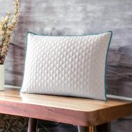 Set Pilota Matlasata Alba 140/200 cm + Perna Matlasata Alba Chenar Turcuaz 50/70 cm - imagine 6