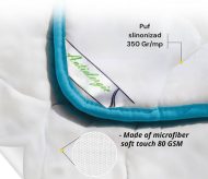 Set Pilota Matlasata Alba 140/200 cm + Perna Matlasata Alba Chenar Turcuaz 50/70 cm - imagine 5