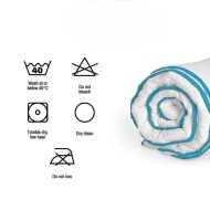 Set Pilota Matlasata Alba 140/200 cm + Perna Matlasata Alba Chenar Turcuaz 50/70 cm - imagine 3