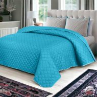 Set Cuvertura +2 Perne Matlasate Turcuaz