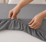 Cearceaf cu Elastic Bumbac Cottone Gri - imagine 5