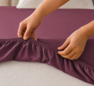 Cearceaf cu Elastic Bumbac Cottone Mov - imagine 5