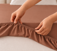 Cearceaf cu Elastic Bumbac Cottone Maro - imagine 5