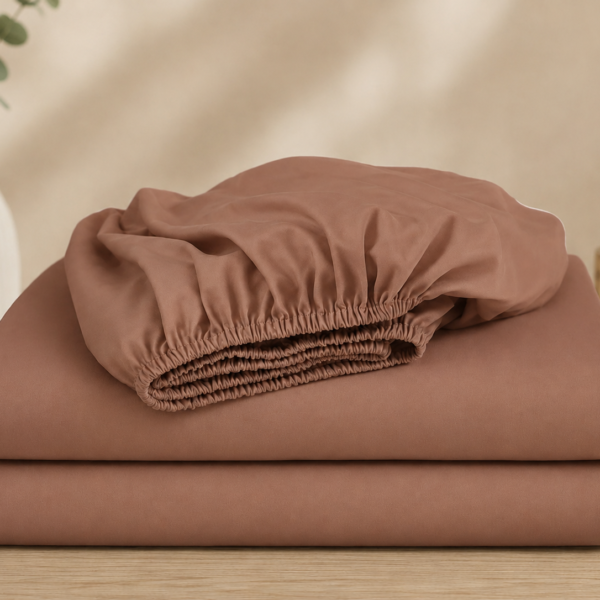 Cearceaf cu Elastic Bumbac Cottone Maro