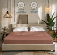 Cearceaf cu Elastic Bumbac Cottone Maro - imagine 6