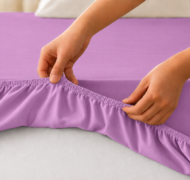 Cearceaf Bumbac cu Elastic Lila - imagine 5