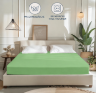 Cearceaf Bumbac cu Elastic Verde - imagine 2