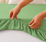 Cearceaf Bumbac cu Elastic Verde - imagine 3