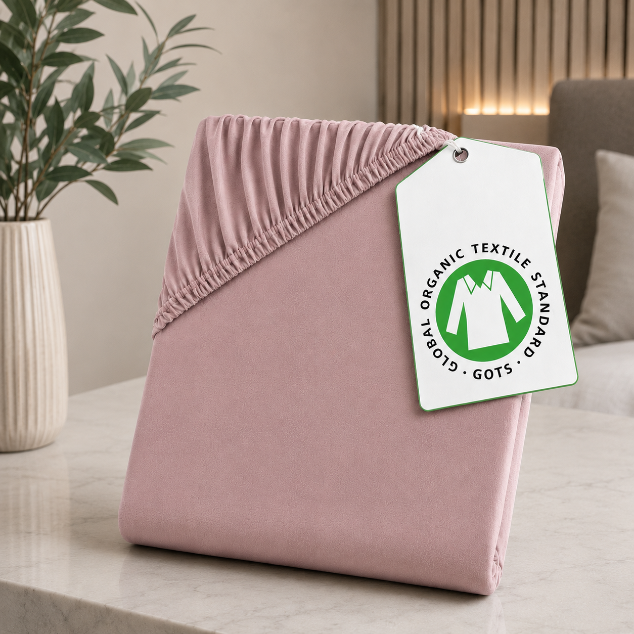 huse organic bej Cearceaf Bumbac Organic Bej - imagine 1