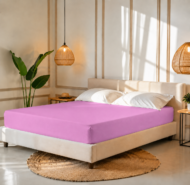 Cearceaf Bumbac cu Elastic Lila - imagine 2