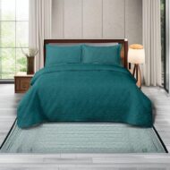 Cuvertură de pat din catifea 200×220 cm + 2 fețe de pernă Verde