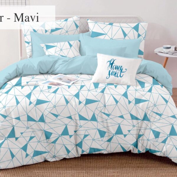 Lenjerie 2 Persoane Polycotton Foster Mavi