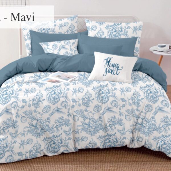 Lenjerie 2 Persoane Polycotton Jiulia Mavi