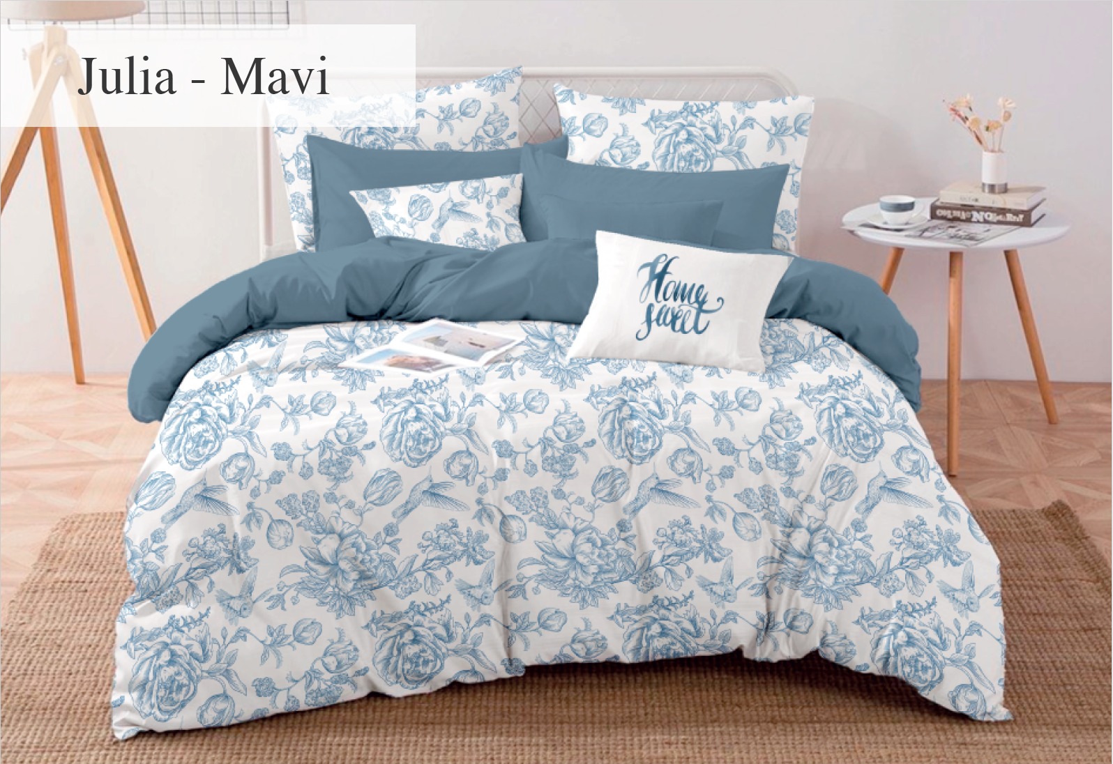 JULIA MAVI Lenjerie 2 Persoane Polycotton Jiulia Mavi - imagine 1
