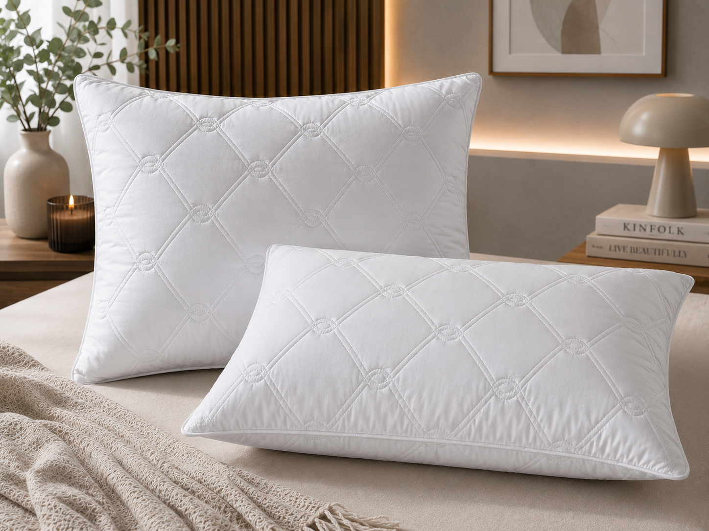 PERNE KONFORTER ALBE 3 Set 2 Perne Matlasate Conforter 50/70 cm - imagine 1